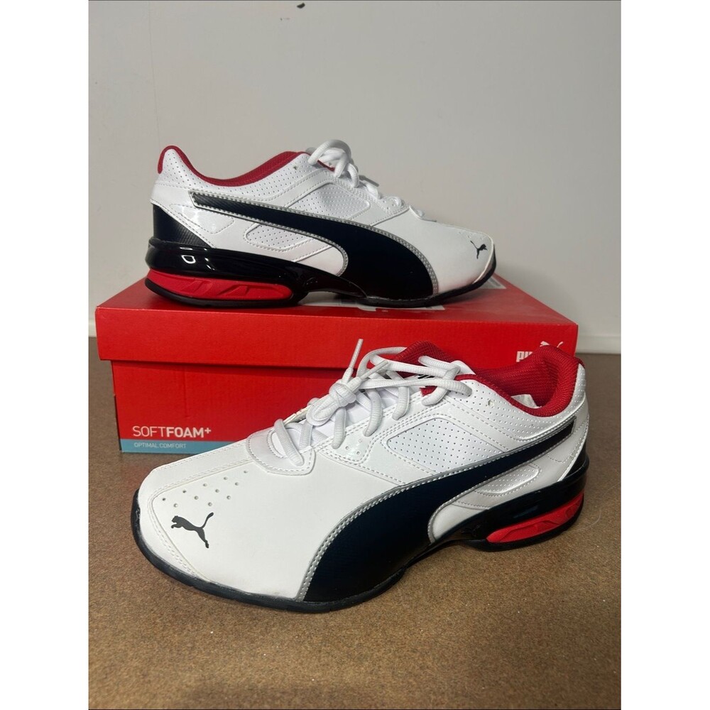 Puma White, Black & Red Men's Athletic Sneakers